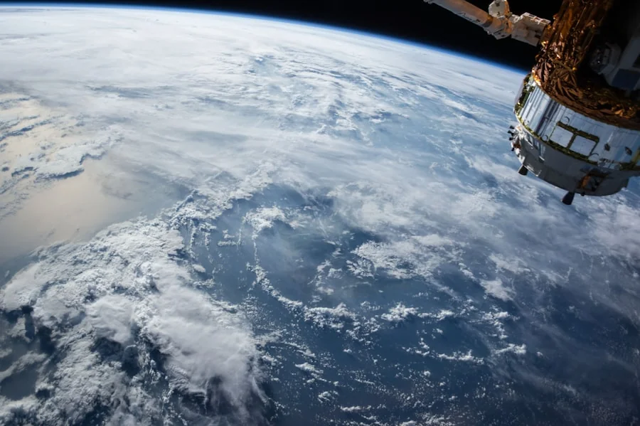 LEO Satellite Network - Earth view from space